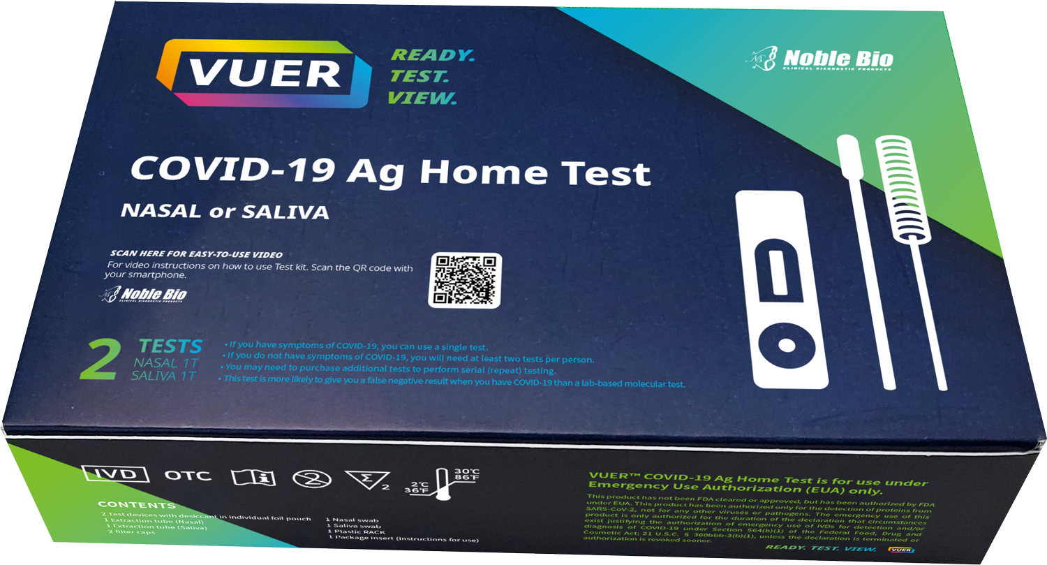 VUER COVID-19 Ag Home Test : NASAL or SALIVA